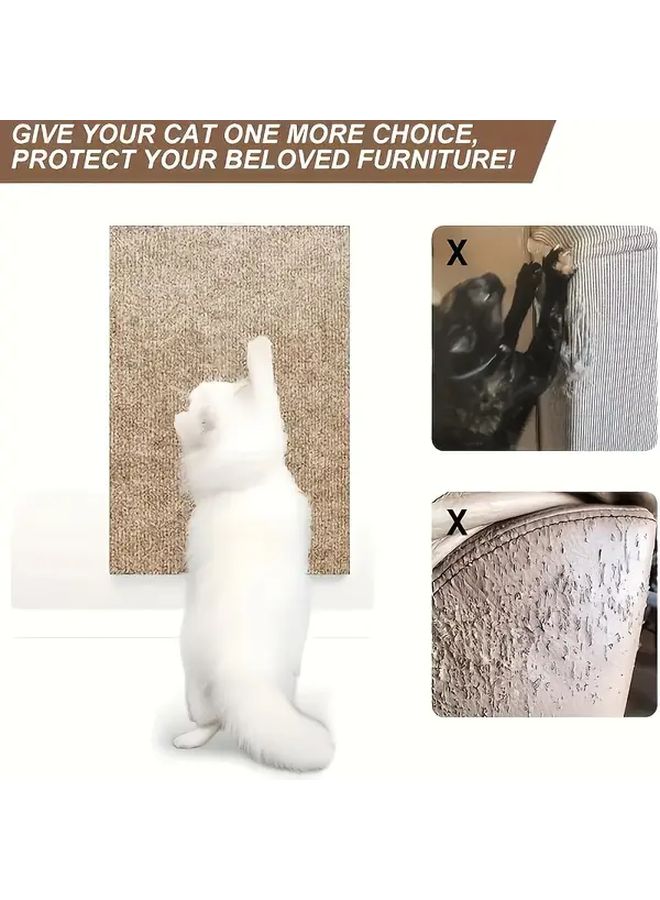White Self Adhesive Cat Scratching Pad 30x200cm Wear Resistant Furniture Protector - Image 4